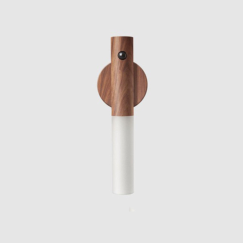 Magnetic LED Motion Sensor Night Light – USB Wood Wall Lamp