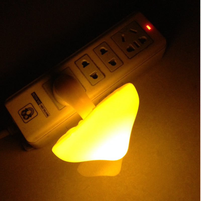 LED Mushroom Night Light with Sensor, Warm White EU/US Plug Wall Lamp