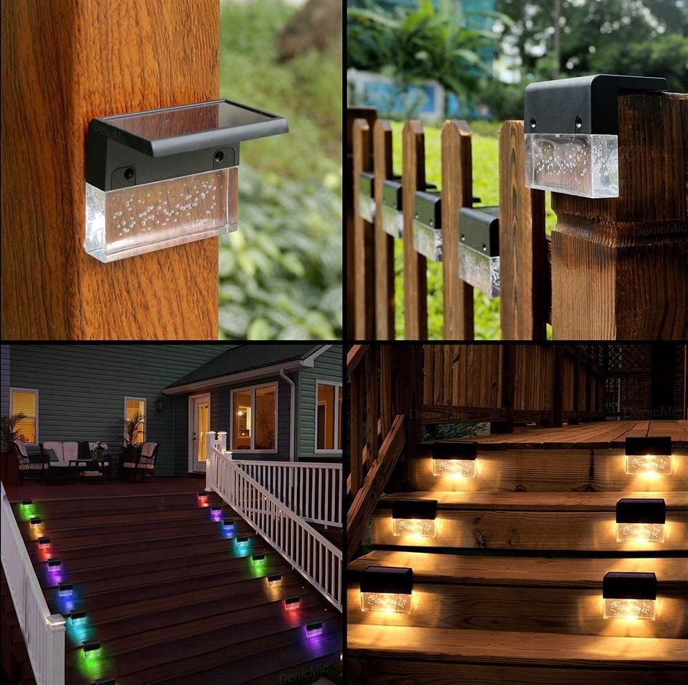 Waterproof RGB Solar LED Step Light for Garden Fence & Outdoor Decoration