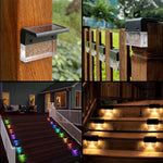 Waterproof RGB Solar LED Step Light for Garden Fence & Outdoor Decoration