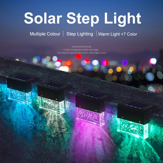 Waterproof RGB Solar LED Step Light for Garden Fence & Outdoor Decoration