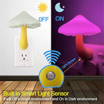 LED Mushroom Night Light with Sensor, Warm White EU/US Plug Wall Lamp