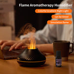 RGB Flame Aroma Diffuser – 130ml 3D Fire Effect Humidifier