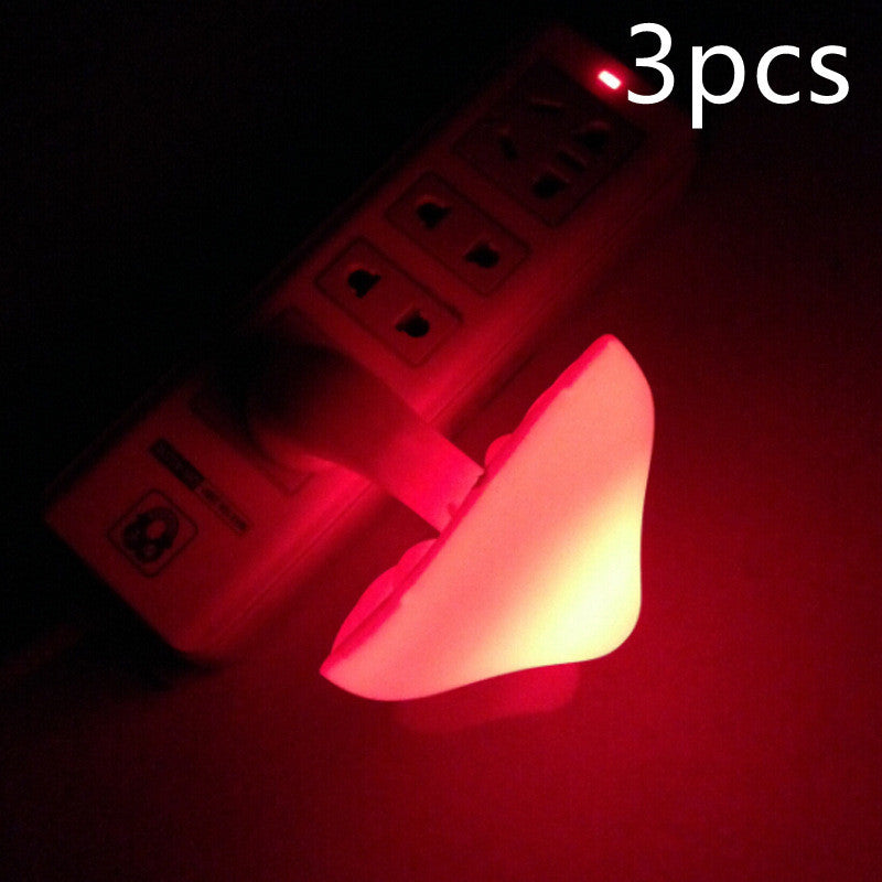 LED Mushroom Night Light with Sensor, Warm White EU/US Plug Wall Lamp