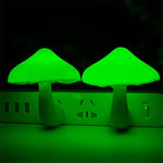 LED Mushroom Night Light with Sensor, Warm White EU/US Plug Wall Lamp