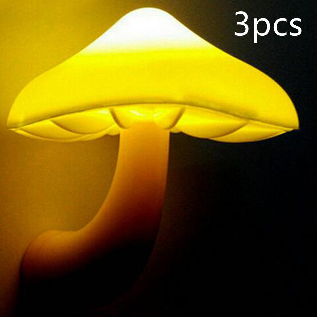 LED Mushroom Night Light with Sensor, Warm White EU/US Plug Wall Lamp