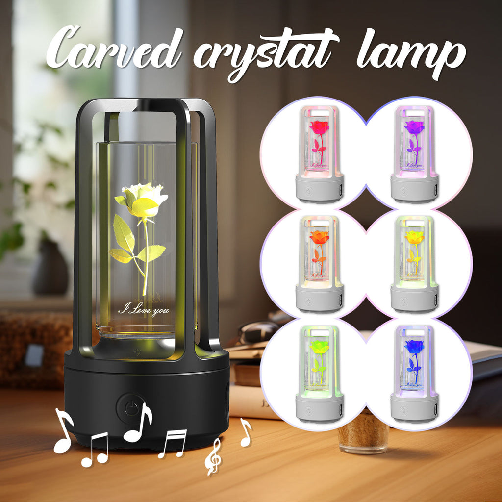 Creative 2-in-1 Crystal Lamp & Bluetooth Speaker – Touch Night Light Gift